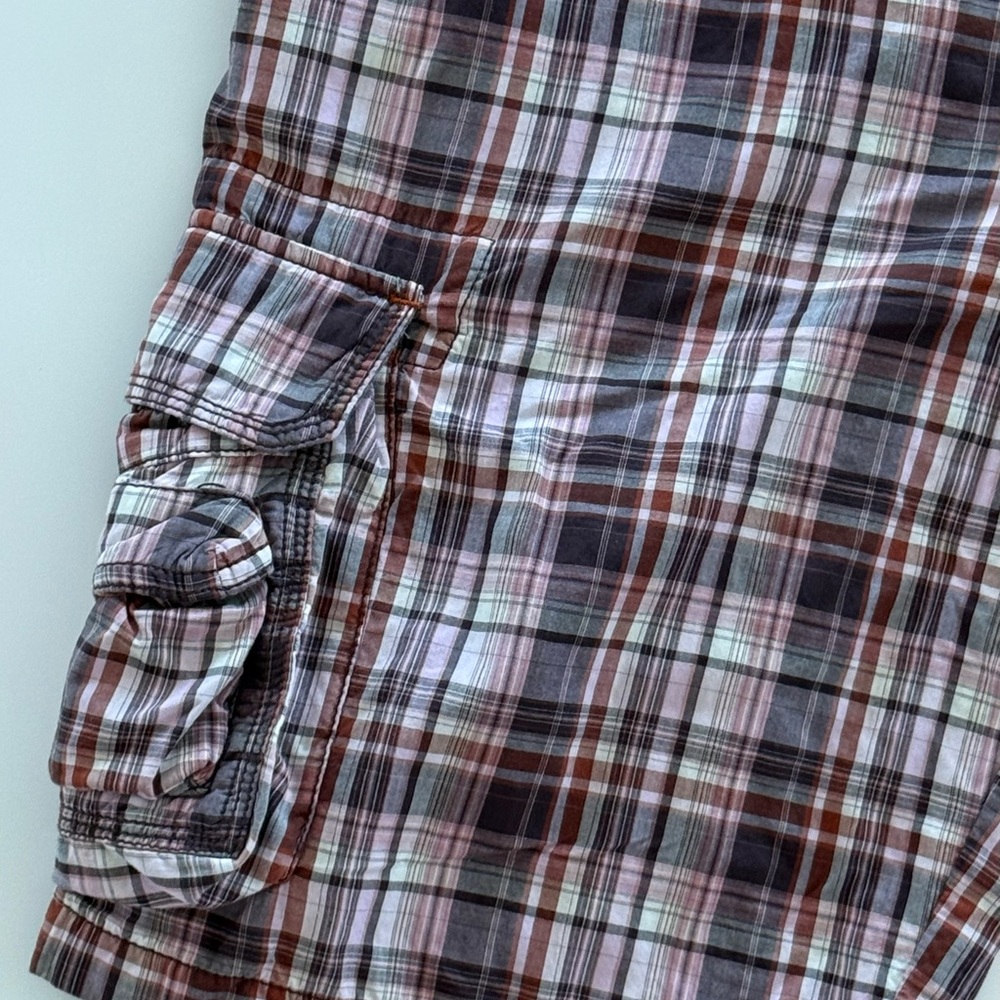 Tommy Bahama Cargo Shorts 100% Cotton Plaid Pink/Brown Golf Beach Men’s Size 36 - Picture 5 of 11